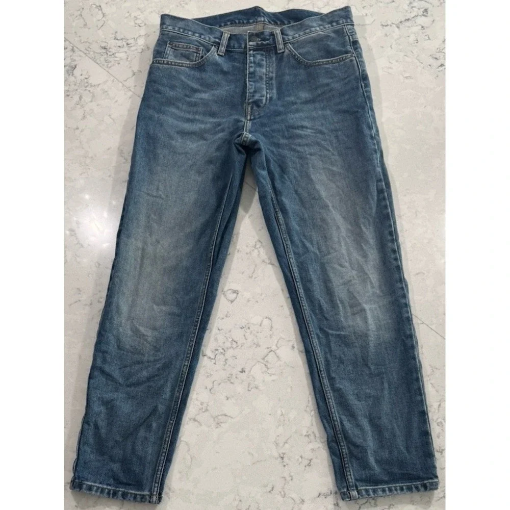 Carhartt WIP Newel Pant Mens 30 Blue Medium Wash Relaxed Tapered Jeans 1029208